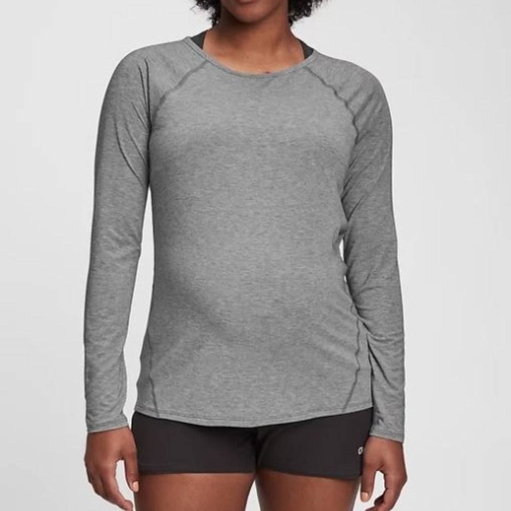 Maternity GapFit Breathe Long Sleeved T-Shirt - Blue - Large